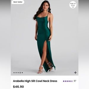 NWT Windsor Arabella high slit cowl neck dress